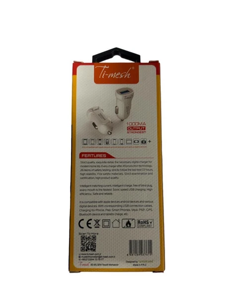 PDAteknoloji Lightning 1A Araç Şarj Cihazı DL-C17 - Beyaz - Resim 5