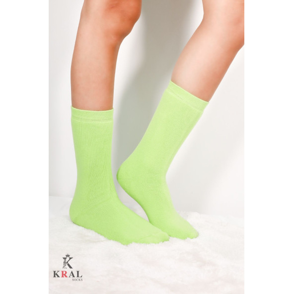 Thermo Özellikli 2X Korumalı (3 Çift) Kadın Termal Renkli Kışlık Yün Havlu Çorap - 7
