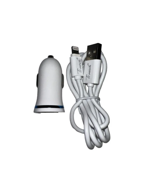 PDAteknoloji Lightning 2.1A Araç Şarj Cihazı DL-C12 - Beyaz - Resim 2