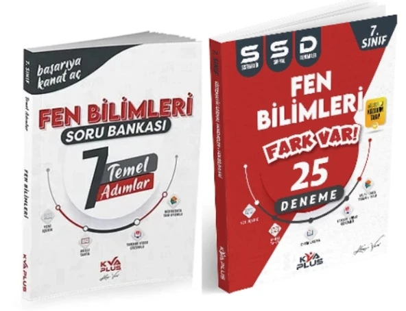 KORAY VAROL YAYINLARI 7. SINIF FEN BİLİMLERİ TEMEL ADIMLAR SORU BANKASI VE 25 SİSTEMATİK SARMAL DENEME (2 KİTAP)