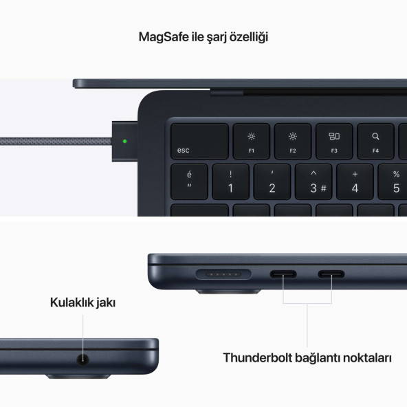 Apple MacBook Air M2 8 Cpu 8 Gpu 16 GB 512 GB SSD Macos 13.6" Fhd Taşınabilir Bilgisayar - 4