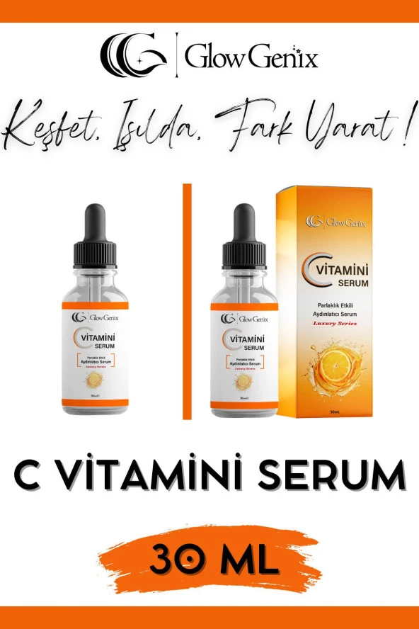 Glow Genix C Vitamini | Parlaklık, Canlılık Ve Aydınlık Etkili Cilt Serumu | 30 ml