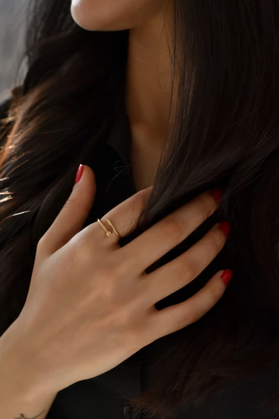 ÇG Yzk387 Çivi Model Altın Yüzük - 2