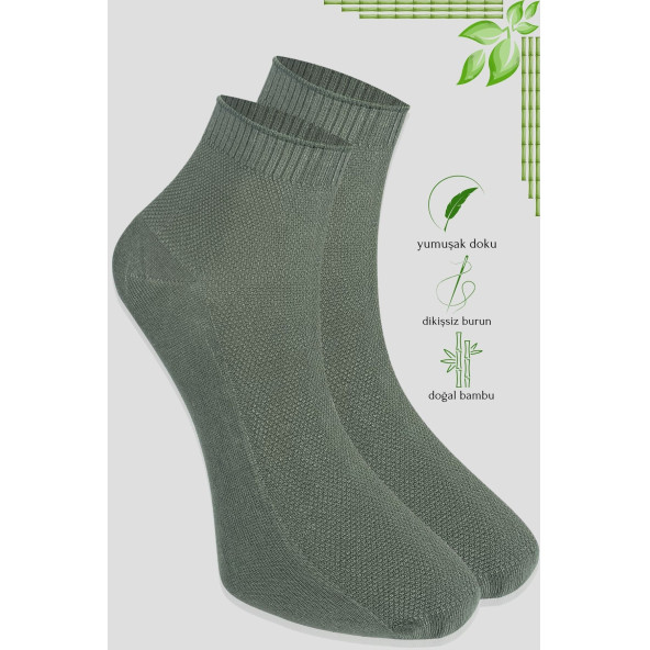 Erkek Patik Lacose Kabartma Desenli (5 ADET) Bambu Dikişsiz Parfümlü Kısa Çorap - 3