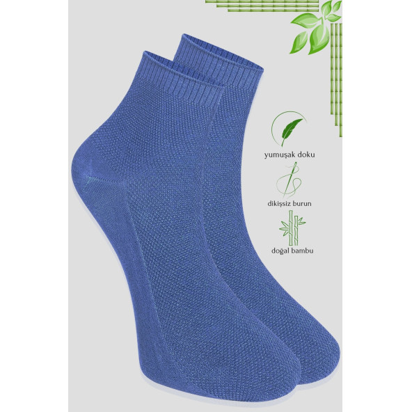 Erkek Patik Lacose Kabartma Desenli (5 ADET) Bambu Dikişsiz Parfümlü Kısa Çorap - 5