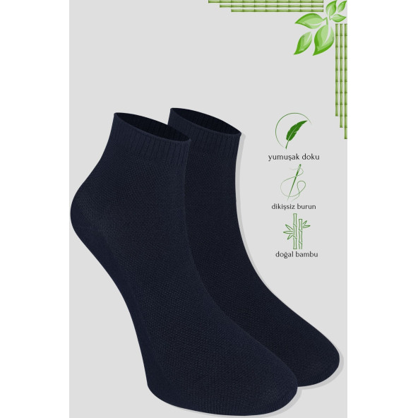 Erkek Patik Lacose Kabartma Desenli (5 ADET) Bambu Dikişsiz Parfümlü Kısa Çorap - 3