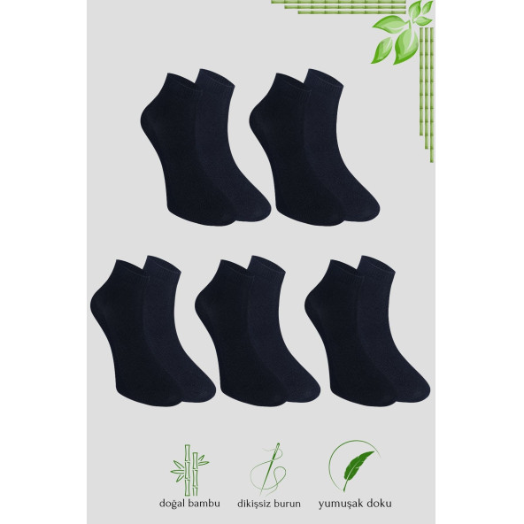 Erkek Patik Lacose Kabartma Desenli (5 ADET) Bambu Dikişsiz Parfümlü Kısa Çorap - 4