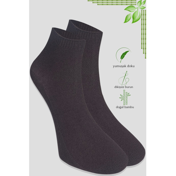 Erkek Patik Lacose Kabartma Desenli (5 ADET) Bambu Dikişsiz Parfümlü Kısa Çorap - 3