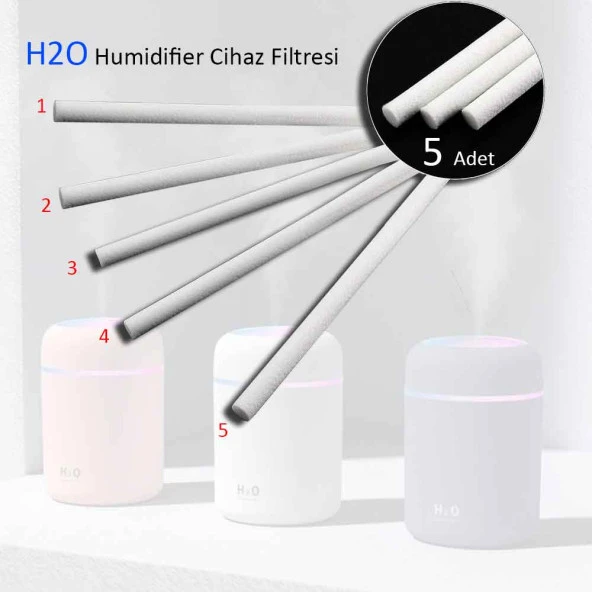 Babikamium Humidifier Hava Nemlendirici Difüzör Buhar Makinesi Filtresi 5 Adet 10cm