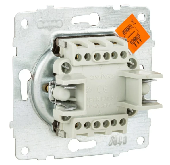 Ovivo Grano Metalik Siyah Jaluzi Anahtarı Tekli Çerçevesiz - Resim 2