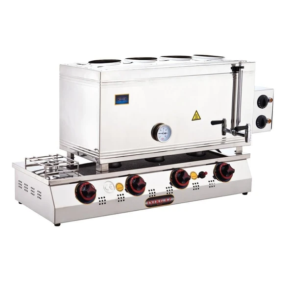 Işıkgaz Silver Lpg Tüp + Elektrikli 60 Litre 4 Demlikli Çay Kazanı