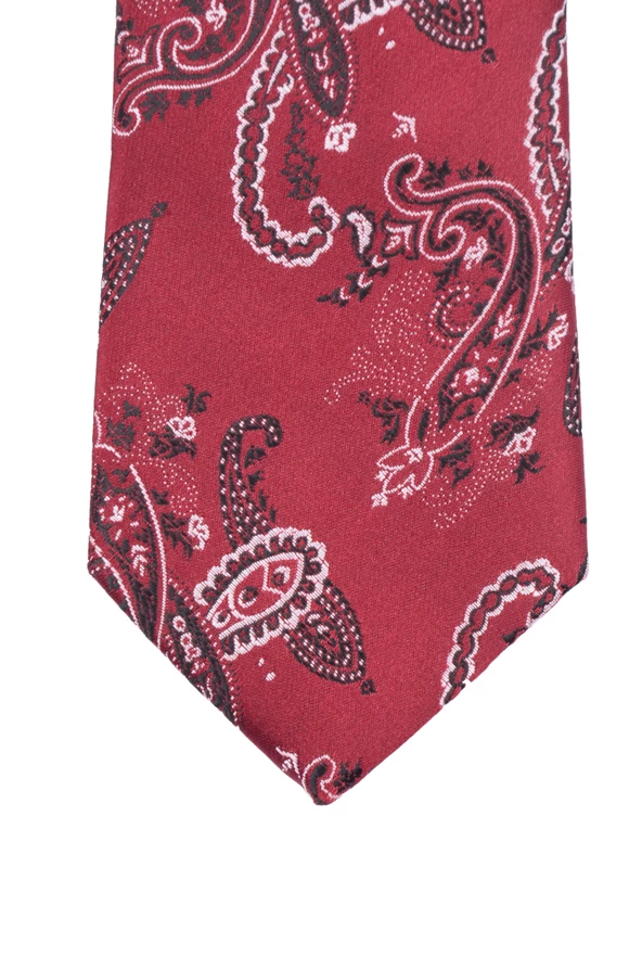 Cengiz İnler Karışık Şal Desenli Mendilli Mikrofiber Erkek Kravat - 2