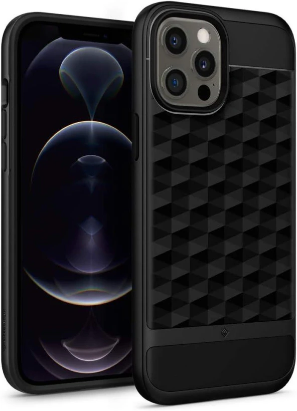 Caseology by Spigen Apple iPhone 12 Pro Max Kılıf Parallax Matte Black - ACS01633 Outlet