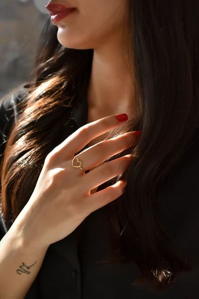 ÇG Yzk390 Kalp Altın Yüzük - 2