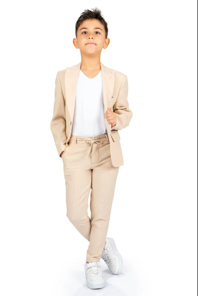 Spor Çocuk Ceket, Tişört , Jogger Pantolonlu Takım MNK5682 - 5