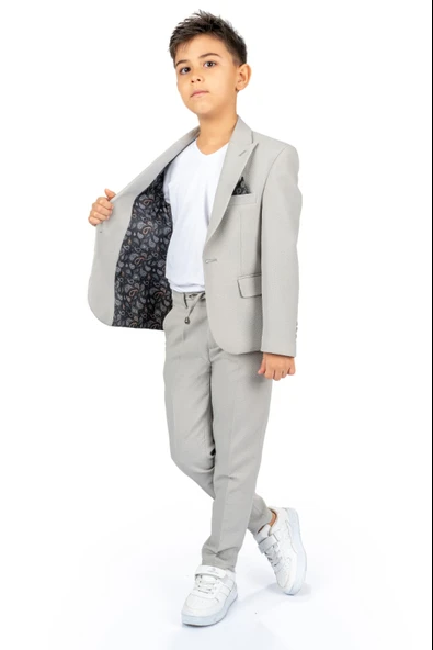 Spor Çocuk Ceket, Tişört , Jogger Pantolonlu Takım MNK5682 - 4