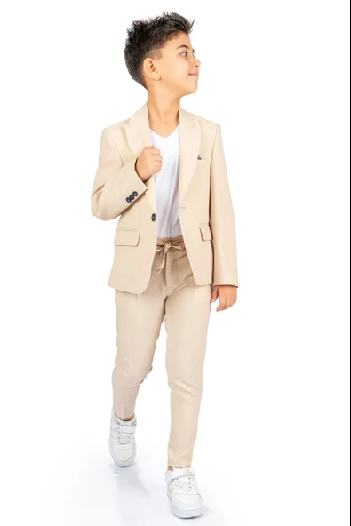 Spor Çocuk Ceket, Tişört , Jogger Pantolonlu Takım MNK5682