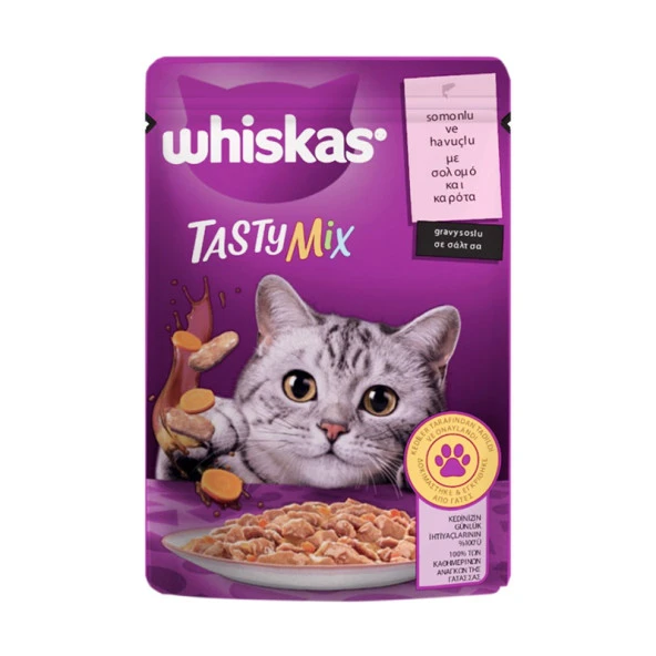 Whiskas TastyMix Somon Havuç Gravy Yaş Mama 85 Gr