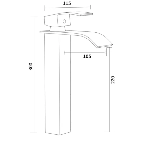 Krom Kare Çanak Lavabo Bataryası Oval Havza Şelale Model Uzun/yüksek Gümüş Gri Lavabo Musluğu Çift Girişli - 7