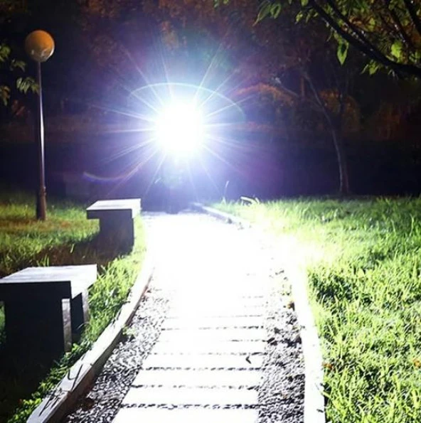 Güneş Enerjili Usb Şarjlı Bisiklet Lambası Solar Fener Ön Far Işık Aydınlatma Kornalı Mavi - 5