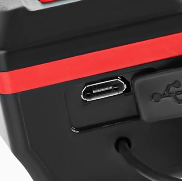 Güneş Enerjili Usb Şarjlı Bisiklet Lambası Solar Fener Ön Far Işık Aydınlatma Kornalı Kırmızı - 6