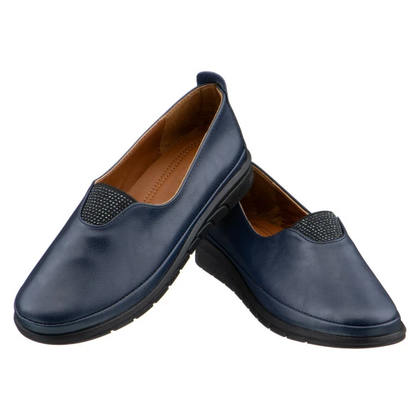 Lacivert Taş Detaylı Kadın Ayakkabı