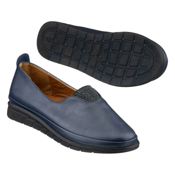 Lacivert Taş Detaylı Kadın Ayakkabı - 2