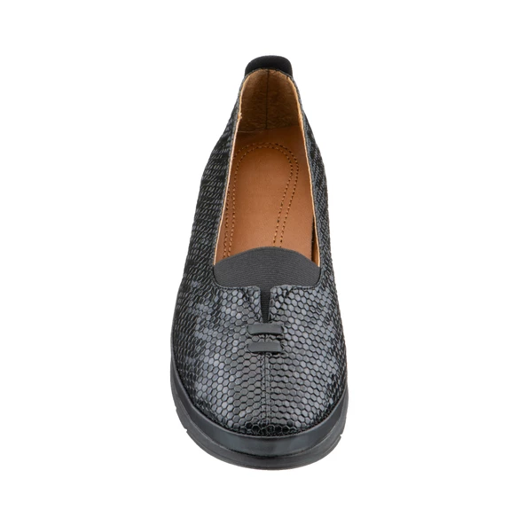 Siyah Baskılı Kadın Ayakkabı - 4