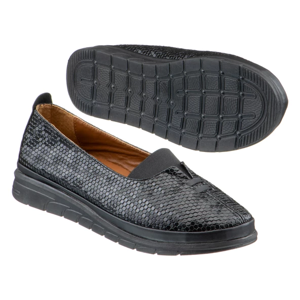 Siyah Baskılı Kadın Ayakkabı - 2