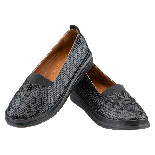 Siyah Baskılı Kadın Ayakkabı