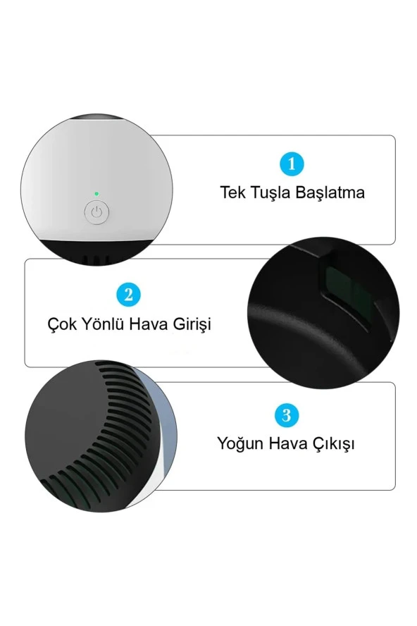 Gri Akıllı Küllük, Çok Fonksiyonlu Araba, Ev, Ofis Hava Temizleyici Küllük - 6
