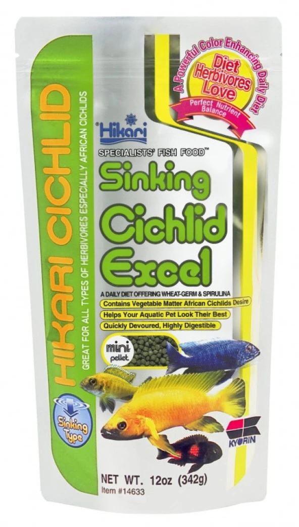 Hikari Sinking Cichlid Excel Mini Pellet 342 gr.