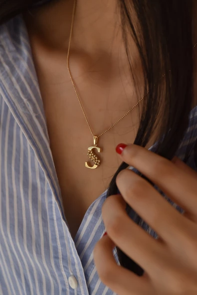 ÇG Kly428 S Harfli Altın Kolye - 3