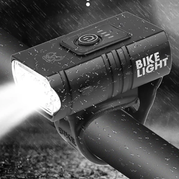 FORTE GT 6051 Bisiklet 2 x T6 Led Ön Far USB Şarjlı Alüminyum Alaşım Siyah - Resim 6