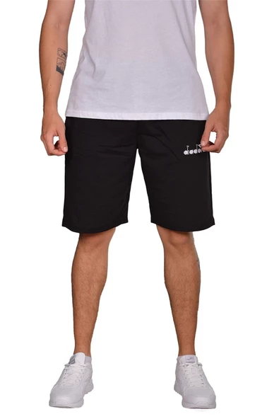 Diadora Mesa - Pamuklu Siyah Spor Şort - DIADORAMESA - 3