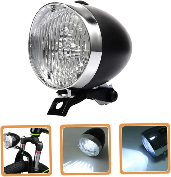 Forte Gt 2525 Bisiklet Ön Arka Retro Işık 4xAAA Pilli 360° Dönebilen Yüksek Güçlü Far - 9