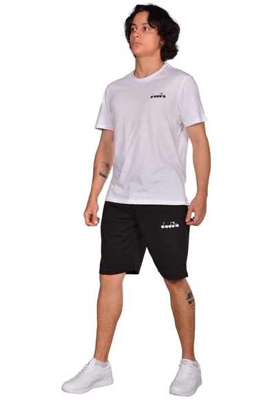 Diadora Mesa - Pamuklu Siyah Spor Şort - DIADORAMESA - 2