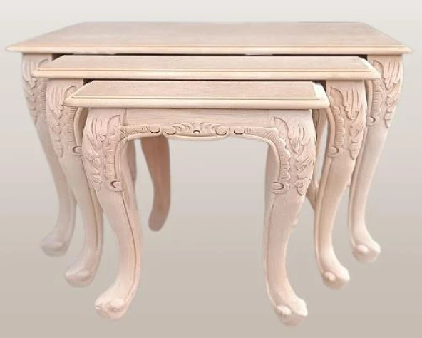 Zigon Sehpa 90364 Model HAM Aslan Ayak Lüks Oyma Klasik Kayın Kaplama El Yapım - Resim 3