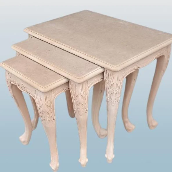 Zigon Sehpa 90364 Model HAM Aslan Ayak Lüks Oyma Klasik Kayın Kaplama El Yapım - Resim 5