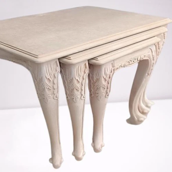 Zigon Sehpa 90364 Model HAM Aslan Ayak Lüks Oyma Klasik Kayın Kaplama El Yapım - Resim 6