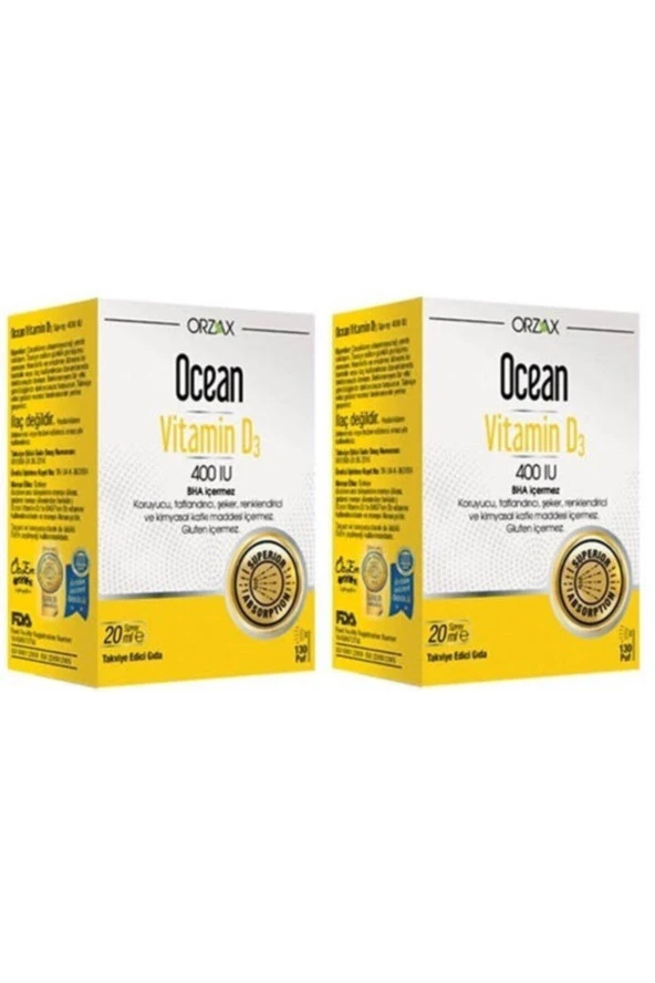 Ocean Vitamin D3 400 IU Oral Sprey 20 ml 2 Kutu