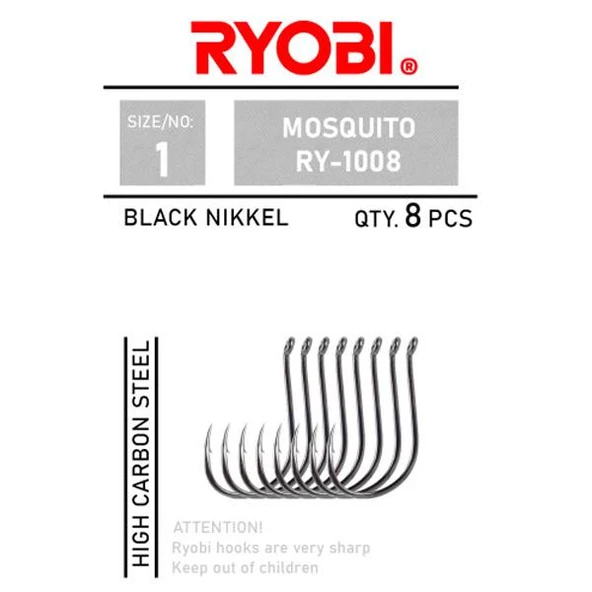 Ryobi Mosquito RY-1008 Tekli Olta İğnesi  7/0 No - 3 Adet - Resim 2