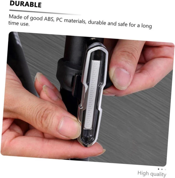 6017-Mavi Kırmızı Çakarlı Usb Şarjlı Bisiklet Stop Lambası - 7