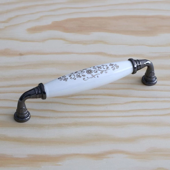 Gerçek Porselen Beyaz Füme 128 Mm Kulp Çekmece Mobilya Mutfak Kulpları Kulbu Dolabı Dolap Kulpu - 3