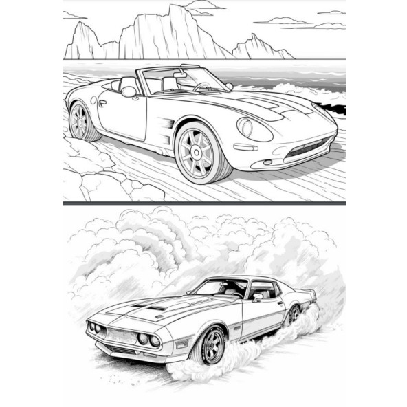 Spor Arabaları Boyama Kitabı - 2