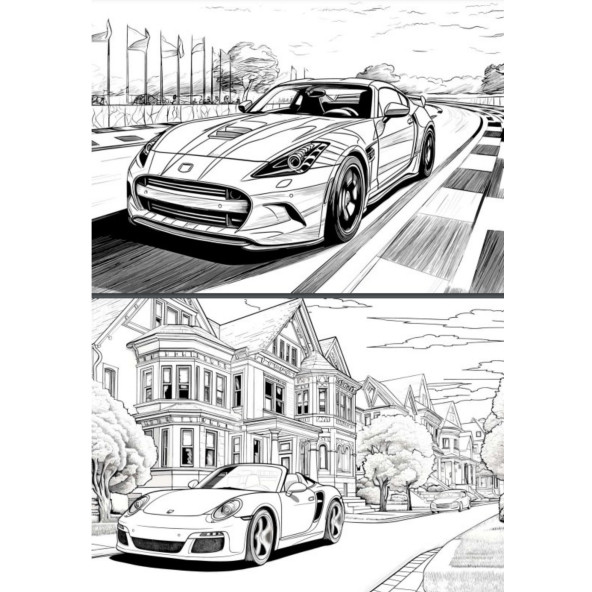 Spor Arabaları Boyama Kitabı - 3