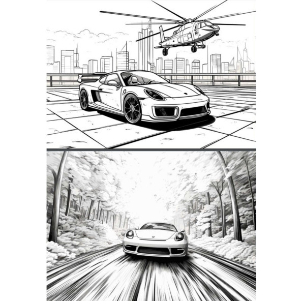 Spor Arabaları Boyama Kitabı - 4