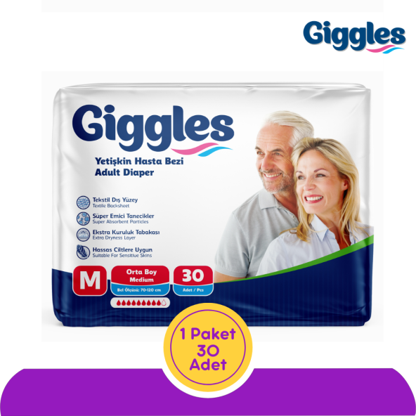 Giggles Belbantlı Hasta Bezi Medium 30'lu