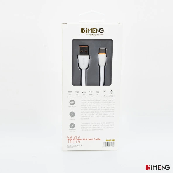 İmeng Samsung Galaxy A34 5G İle Uyumlu 3.1A UsbA to Type-C Data ve Hızlı Şarj Kablosu Beyaz - Resim 7