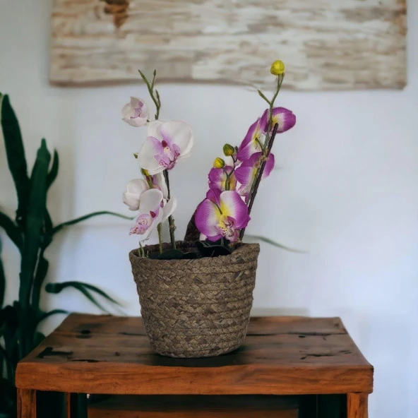 T.Concept Dekoratif Yuvarlak Çok Amaçlı Rattan Sepet Orta Boy - 2